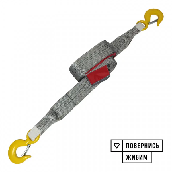 Буксировочный ремень Prommetey 20 т, 5 м (крюк-крюк) с мешочком для хранения