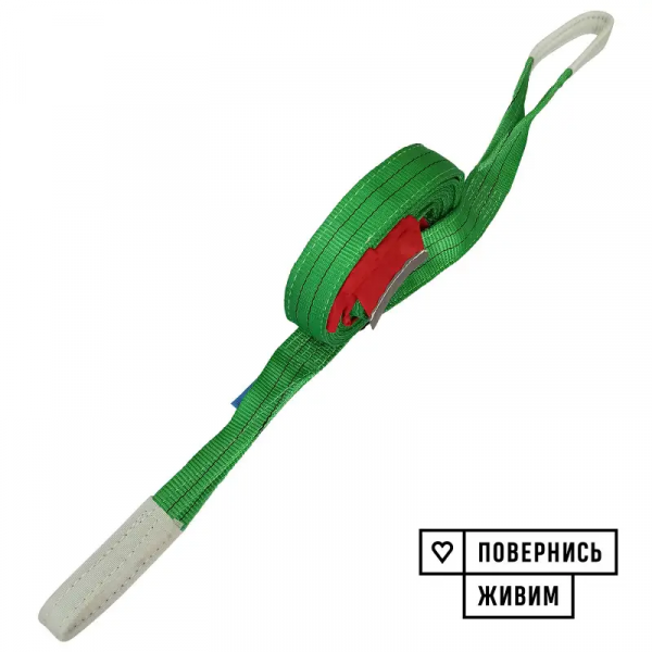 Буксировочный ремень Prommetey 10 т, 8 м (петля-петля) с мешочком для хранения