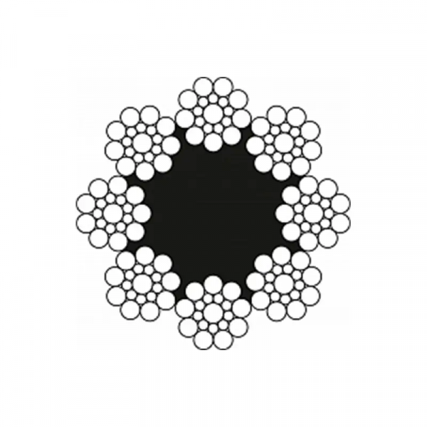 Канат (трос) сталевий EN 12385-5, 8X19S-FC 12 мм вантажолюдський (ціна вказана за 1 метр)