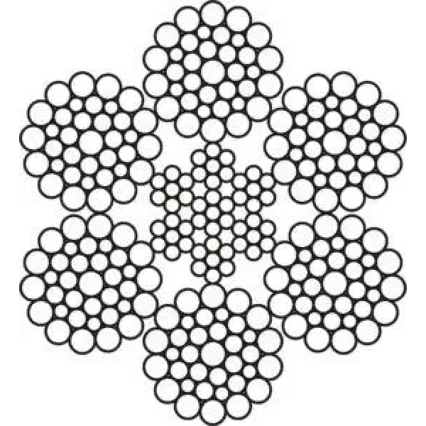 Канат (трос) стальной оцинкованный ГОСТ 14954-80, EN 12385-4, 6x19W-IWRC 12 мм (цена указана в 1 метре)