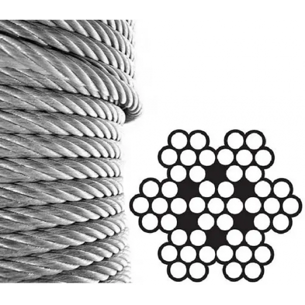 Канат (трос) стальной оцинкованный ГОСТ 3066-80 13 мм (цена указана за 1 метр, заказ кратно 10м)
