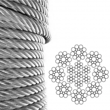 Канат (трос) сталевий EN 12358-5, 8х19S-IWRC 6.5 мм вантажолюдський (ціна вказана за 1 метр)