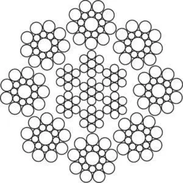 Канат (трос) сталевий EN 12358-5, 8х19S-IWRC 6.5 мм вантажолюдський (ціна вказана за 1 метр)