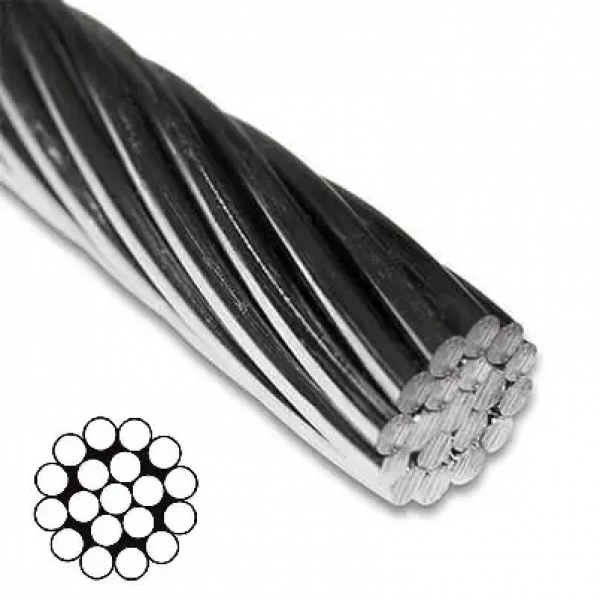 Канат (трос) стальной оцинкованный DIN 3053 1.5 мм (цена указана за 1 метр, заказ кратно 10м)