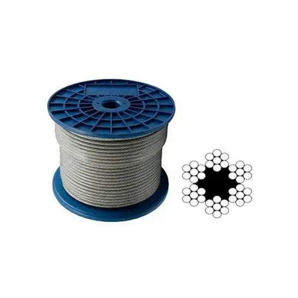 Канат (трос) сталевий оцинкований DIN 3055, 6x7-FC 12 мм (ціна вказана за 1 метр, замовлення кратно 10м)