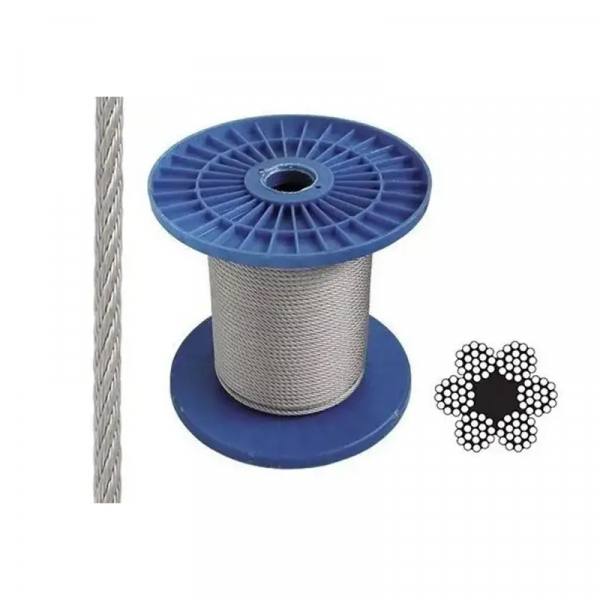 Канат (трос) сталевий оцинкований DIN 3060, 6x19M-FC 10 мм (ціна вказана за 1 метр, замовлення кратно 10м)