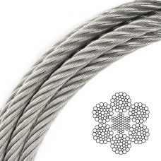 Канат (трос) сталевий оцинкований ГОСТ 14954-80, EN 12385-4, 6x19W-IWRC 19 мм (ціна вказана за 1 метр)