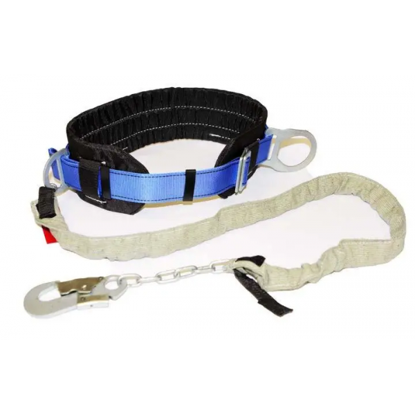 Пояс 2ПБ запобіжний безлямковий зі стропом ланцюговим і малим карабіном (05-120001)