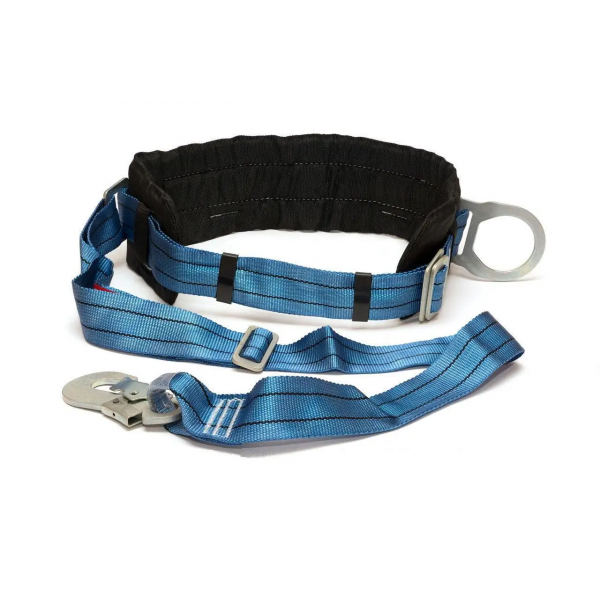 Пояс страхувальний 4ПБ запобіжний безлямковий зі стрічковим стропом і малим карабіном (05-120009)
