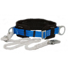 Пояс страхувальний 3ПБ запобіжний безлямковий зі стропом канатним і малим карабіном (05-120005)
