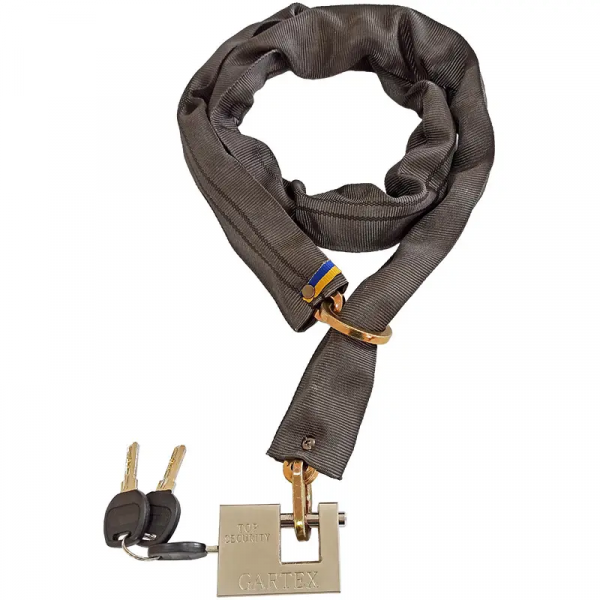 Протиугінний ланцюг (велозамок) Gartex S1 1200x6 мм-003 (з кільцем)