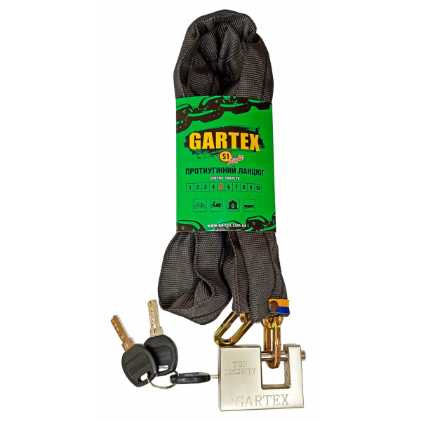 Протиугінний ланцюг (велозамок) Gartex S1 Light 1000x5 мм-003