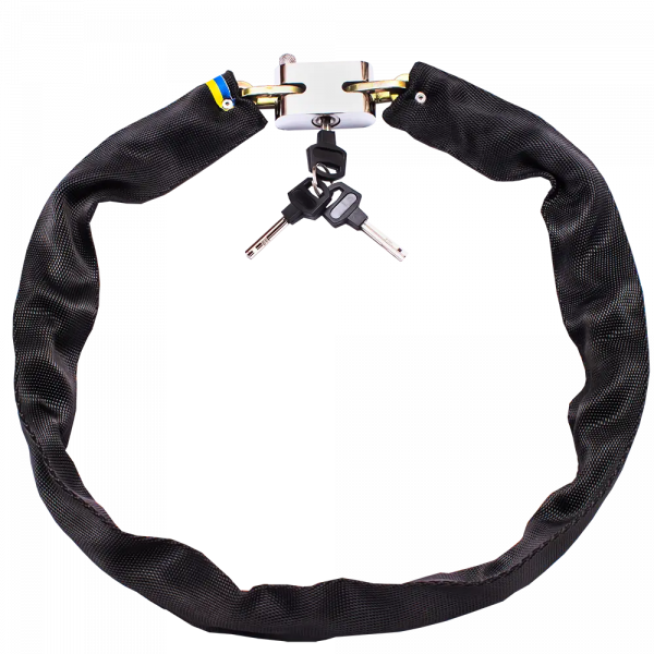 Протиугінний ланцюг (велозамок) Gartex S1 Light 1200x5 мм Чорний