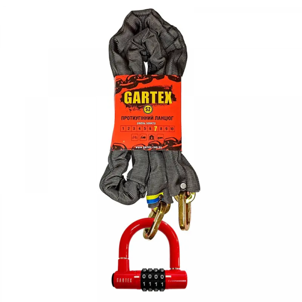 Протиугінний ланцюг (велозамок) Gartex S2 2000x8 мм-004