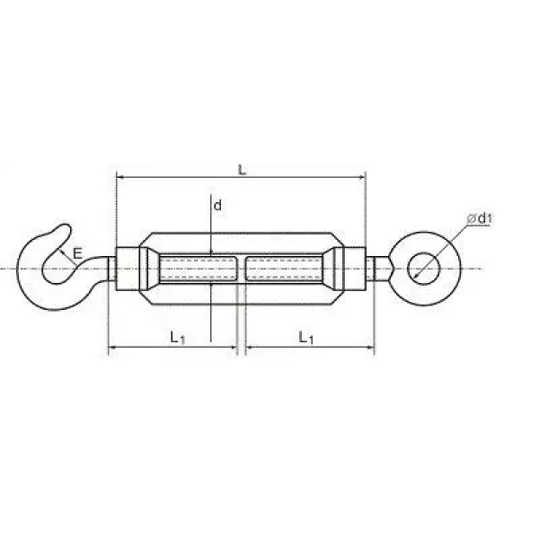 Талреп монтажний гак-кільце (стяжка) DIN 1480 - М12 (03-320005)